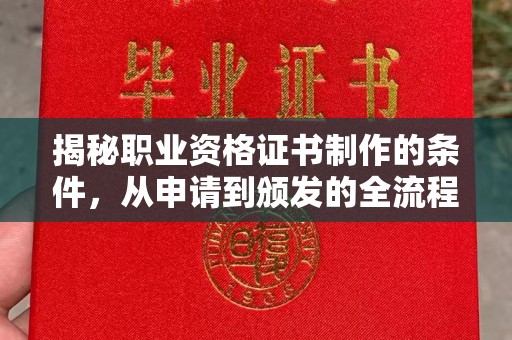 鄞州揭秘职业资格证书制作的条件，从申请到颁发的全流程解析